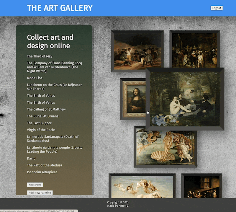 The Art Gallery Website